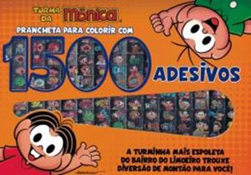 Imagem de TURMA DA MONICA PRANCHETA PARA COLORIR COM 1500ADESIVO - VOL 1