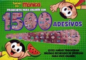 Imagem de TURMA DA MONICA PRANCHETA PARA COLORIR COM 1500ADESIVO - VOL 2