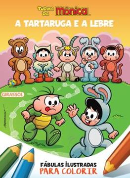Imagem de TURMA DA MONICA - FABULAS ILUSTRADAS PARA COLORIR - A TARTARUGA E A LEBRE