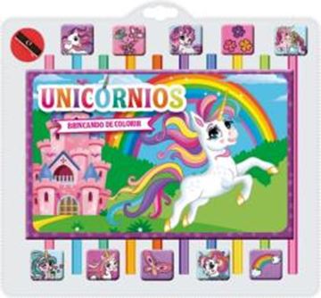 Imagem de UNICORNIOS BRINCANDO DE COLORIR